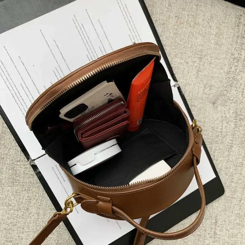 Einfarbig Crossbody Für Runde Kleine Handtasche Frauen Mode Designer Taschen Leder Schulter Tasche Weibliche Zipper_voghion.com