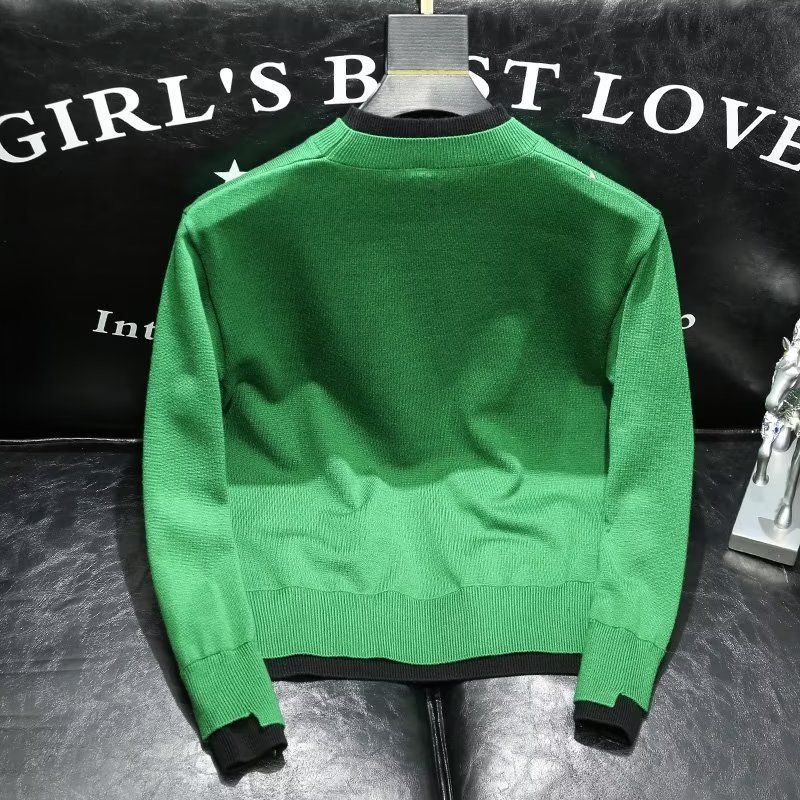Men's Clothing 2024 autumn round neck sweater long sleeve handsome fashion personality all-match high-end niche top men_voghion.com