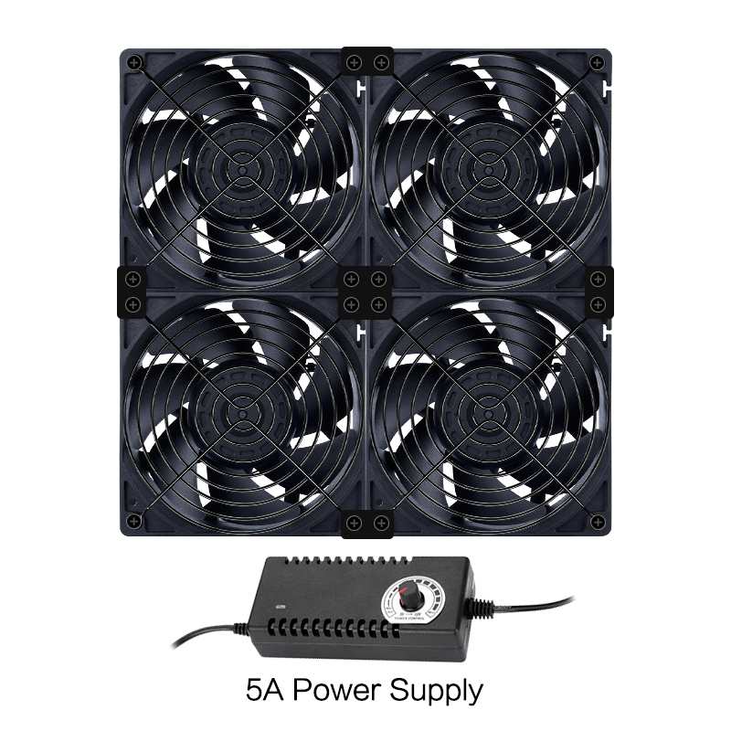 12038 Kit ventola ad alta velocità da 120 mm con due cuscinetti a sfera 5000 giri/min 100 V 110 V 220 V per armadio per mining BTC, sistema di raffreddamento da 12 cm_voghion.com