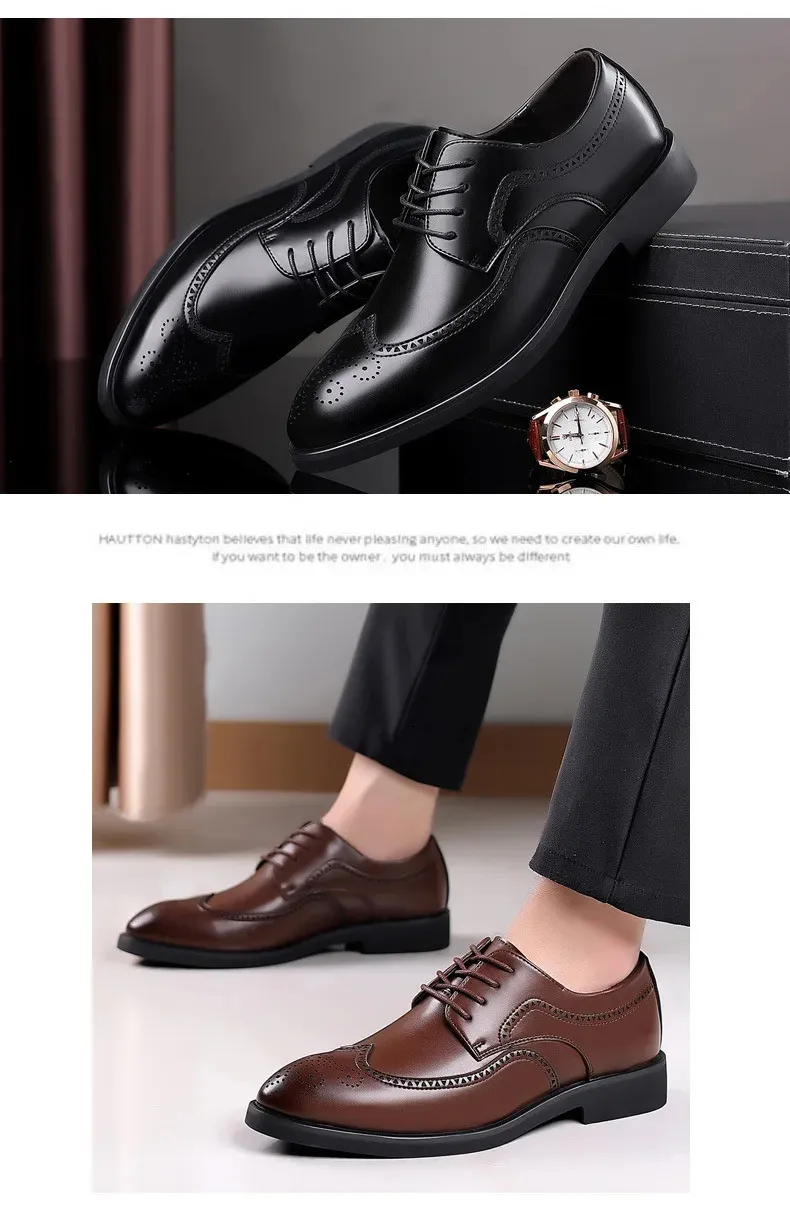 Formale Oxford-Schuhe aus echtem Leder für Herren Brogue-Schuhe Sapato Social Mascuo Chaussures Hommes Pointu 240607_voghion.com
