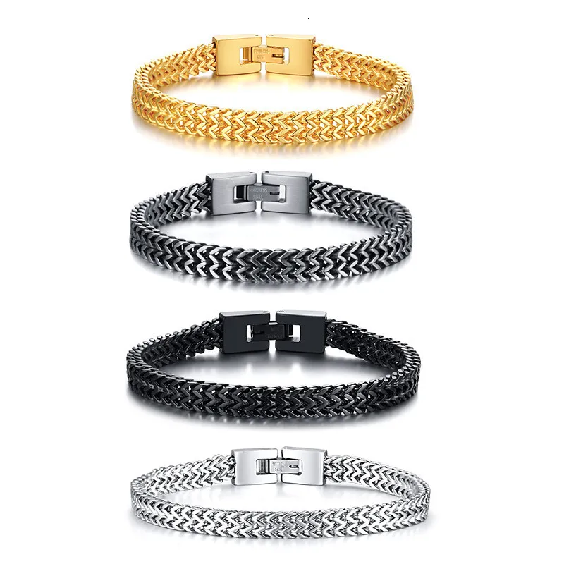 Braccialetti con ciondoli Tigrade da uomo in acciaio inossidabile, con catena intrecciata, colore argento/oro/nero_voghion.com