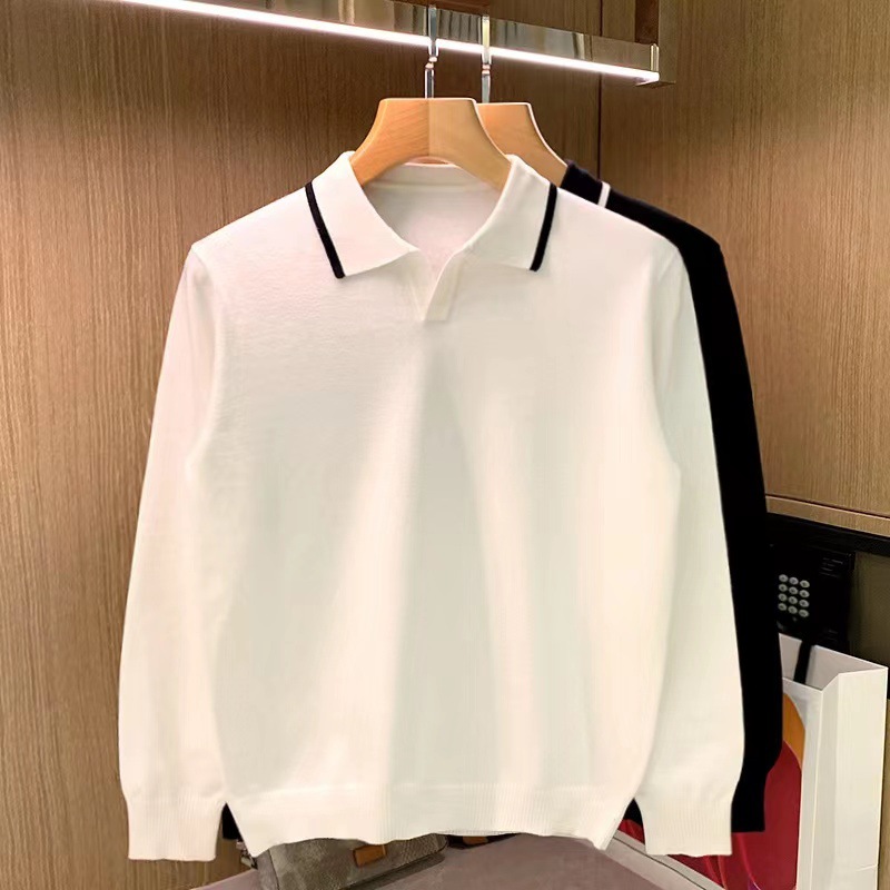 Vêtements pour hommes minimalistes et décontractés, haut de gamme, robustes et élégants. Pull tricoté pour l'automne, haut à col et