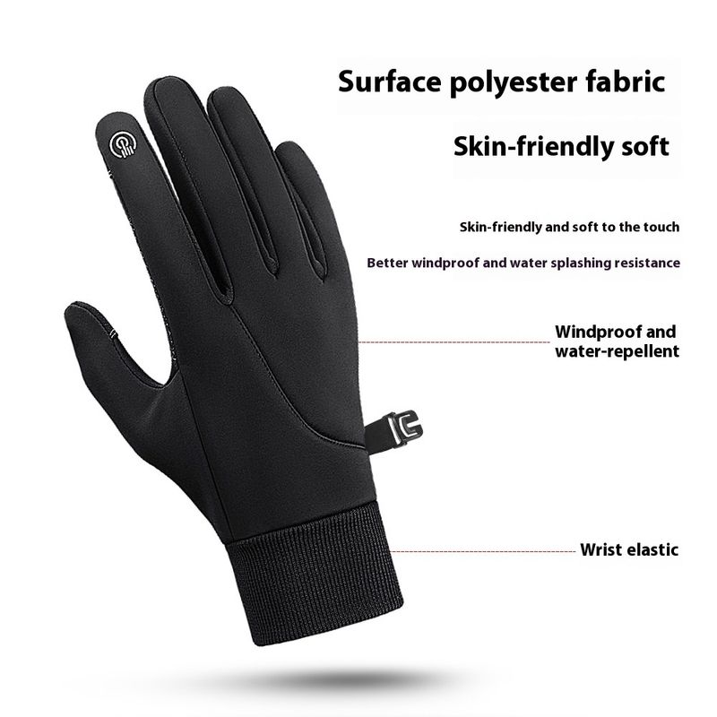 Outdoor sports autumn winter anti slip warm men's women's plush touch screen skiing and cycg windproof gloves_voghion.com