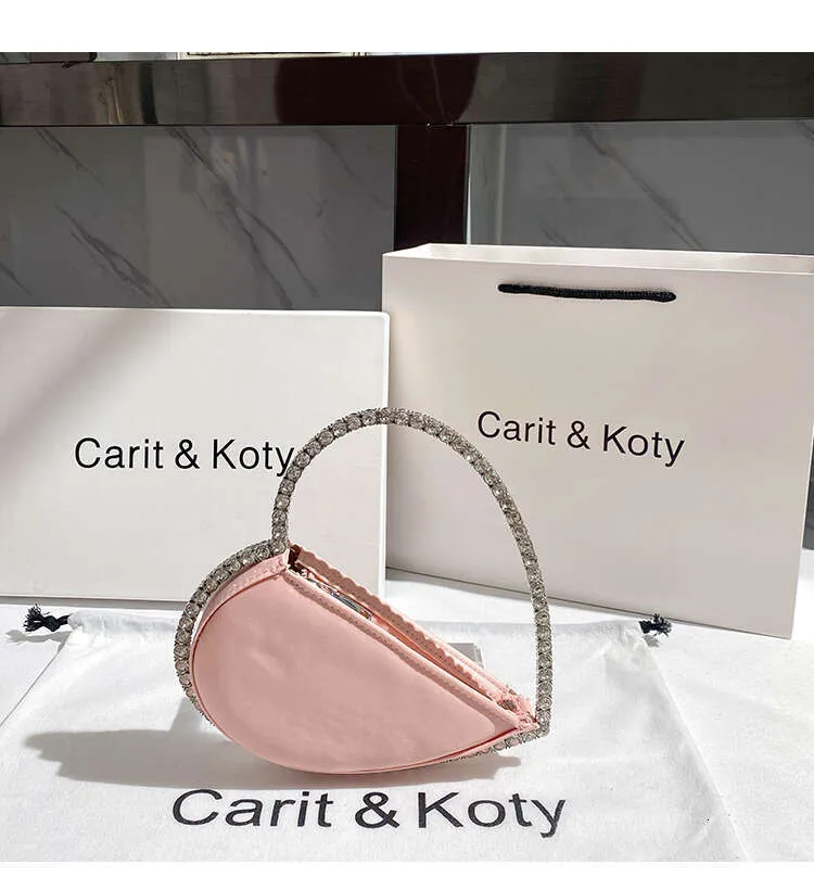 Glitzer Pailletten Herzförmige Mode Damen Handtasche Kristall Glänzend Rhies Metall Griff Abendtasche Hochzeit Party Clutch_voghion.com