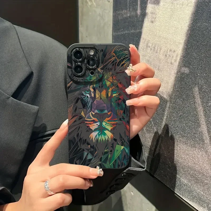 Colorful Lion Phone Case For Iphone Matte Shockproof Cover_voghion.com