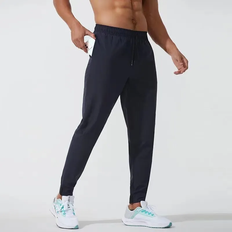 Men's Jogger Long Pants Sport Yoga Outfit Quick Dry Drawstring Gym Pockets Sweatpants Trousers Mens Casual Elastic Waist_voghion.com