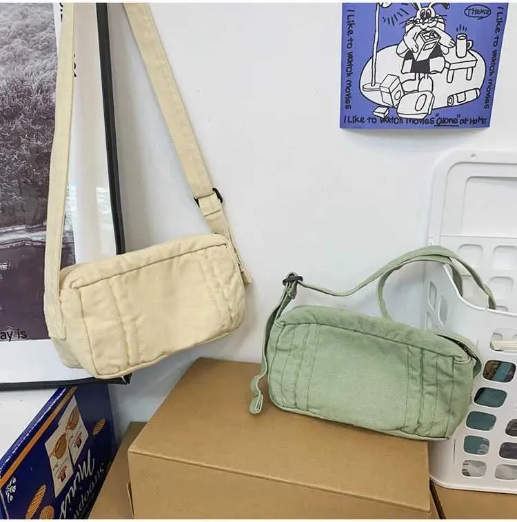 Weibliche 90er Jahre Y2K Canvas Textil Mini Square Umhängetasche für Telefon 2024 stilvolle kleine Größe Stoff Tasche Seite SG Beutel_voghion.com