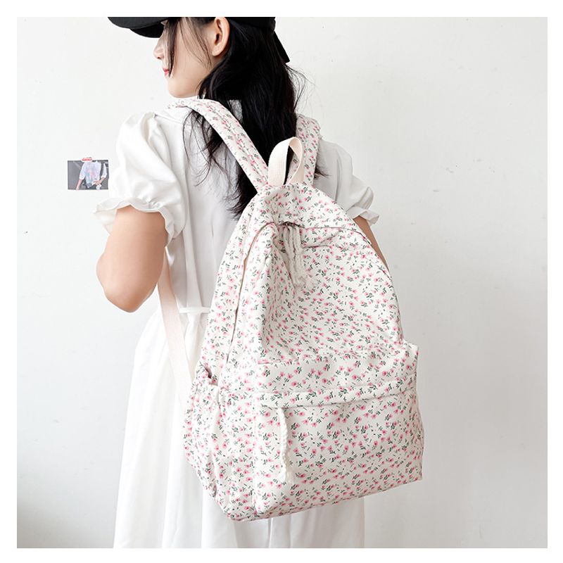 Schultasche weibliche kleine frische literarische Allgleiches Freizeit Blumenmädchen Student Rucksack_voghion.com