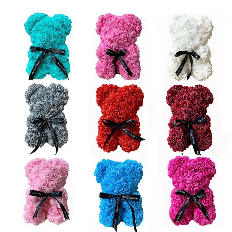 1pc Rose Bear Artificial Foam Flowers Bear Made Of Roses For Valentines Day, Mothers Day, Anniversary_voghion.com