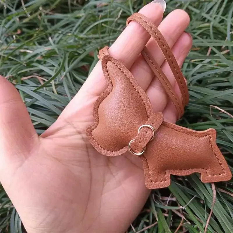 Punk Herren Auto Französische Bulldogge PU Leder Hund Nette Frauen Tasche Anhänger Schmuck Schnalle Schlüsselanhänger Y241121_voghion.com