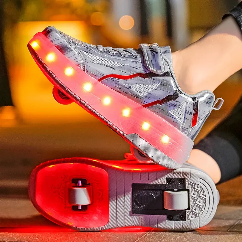 Mat Rieder LED Luucht Glänzend Rollschong Kanner Kaddoe Jongen Meedercher Dat bescht Kaddo fir Party Gebuertsdag Chrëschtdag_voghion.com