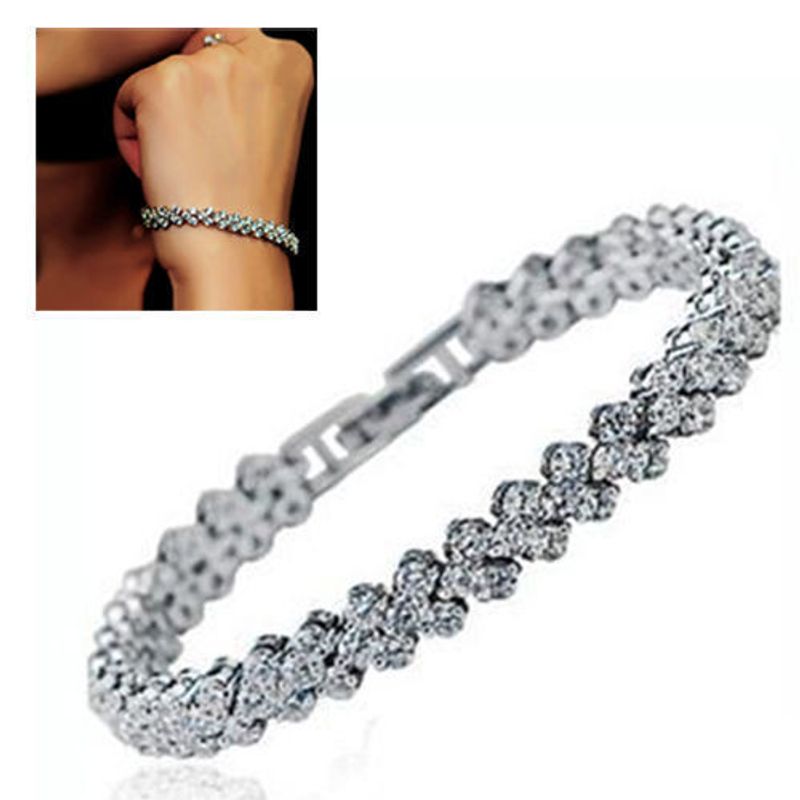 Light And Minimalist Roman Women's Zircon Crystal New Style Bracelet Set With Dia Fashion Jewelry_voghion.com
