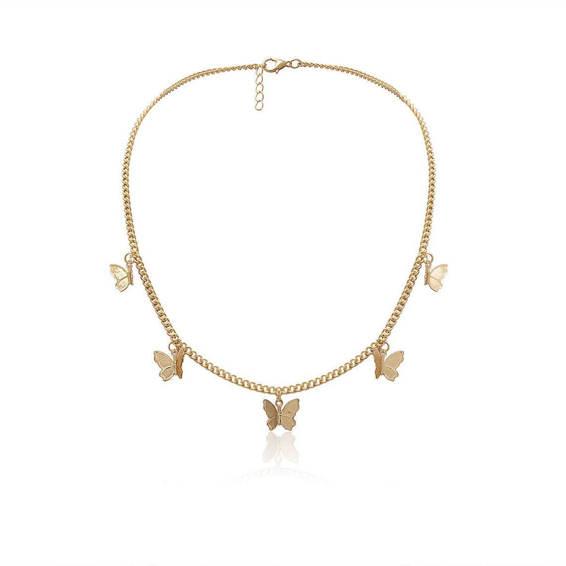 Collana con ciondolo a farfalla in catena d'oro e argento, gioielli personalizzati, collana a farfalla_voghion.com