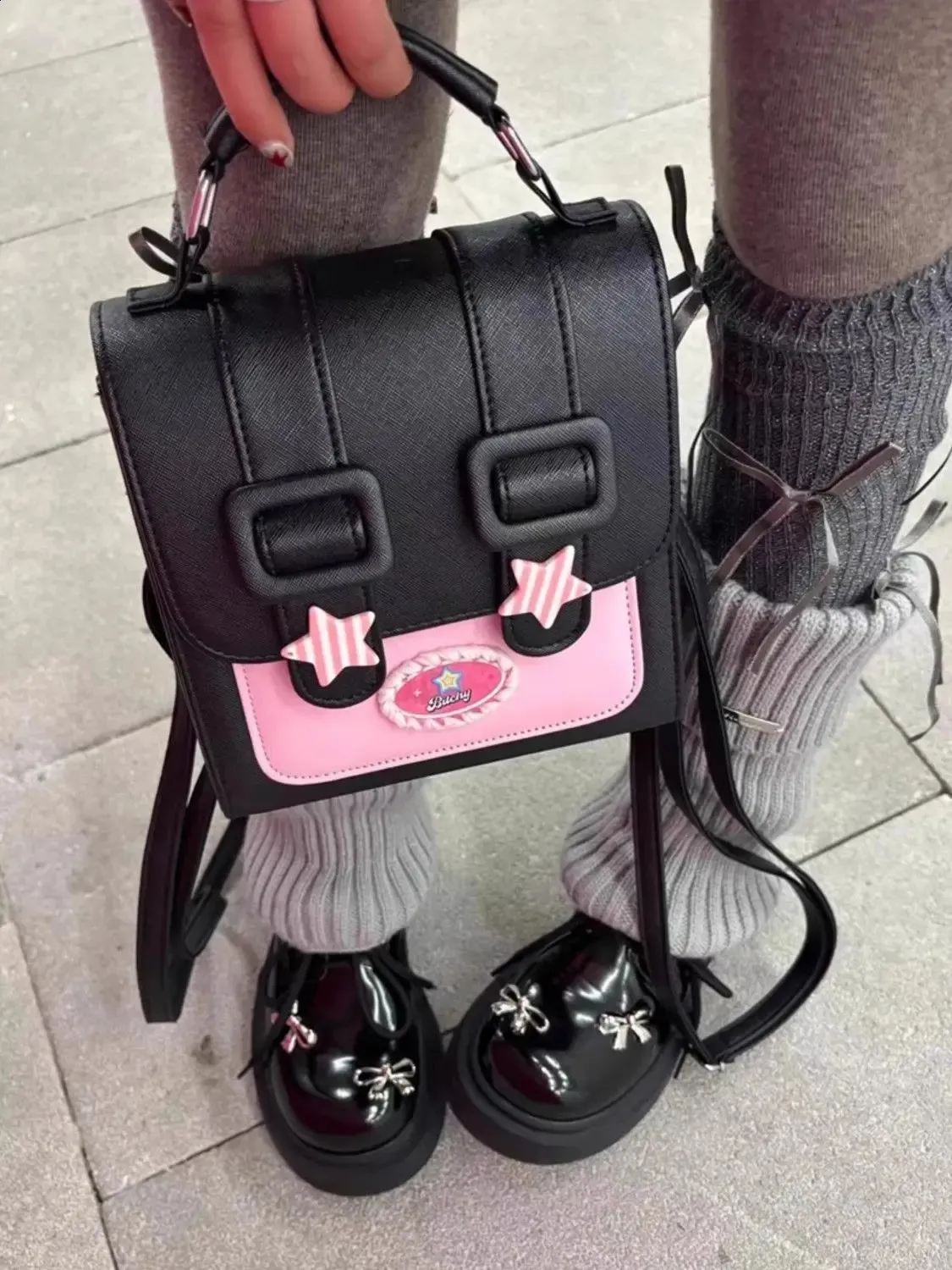 Mini Backpack For Women Y2k Style Star Patchwork Fashion Handbag_voghion.com