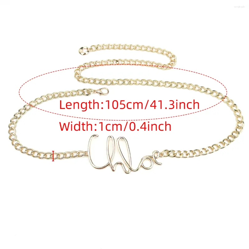 Gürtel Retro Gold Buchstaben Taille Kette Frauen mit Rockhose Hochwertiger dünner Metallgürtel_voghion.com