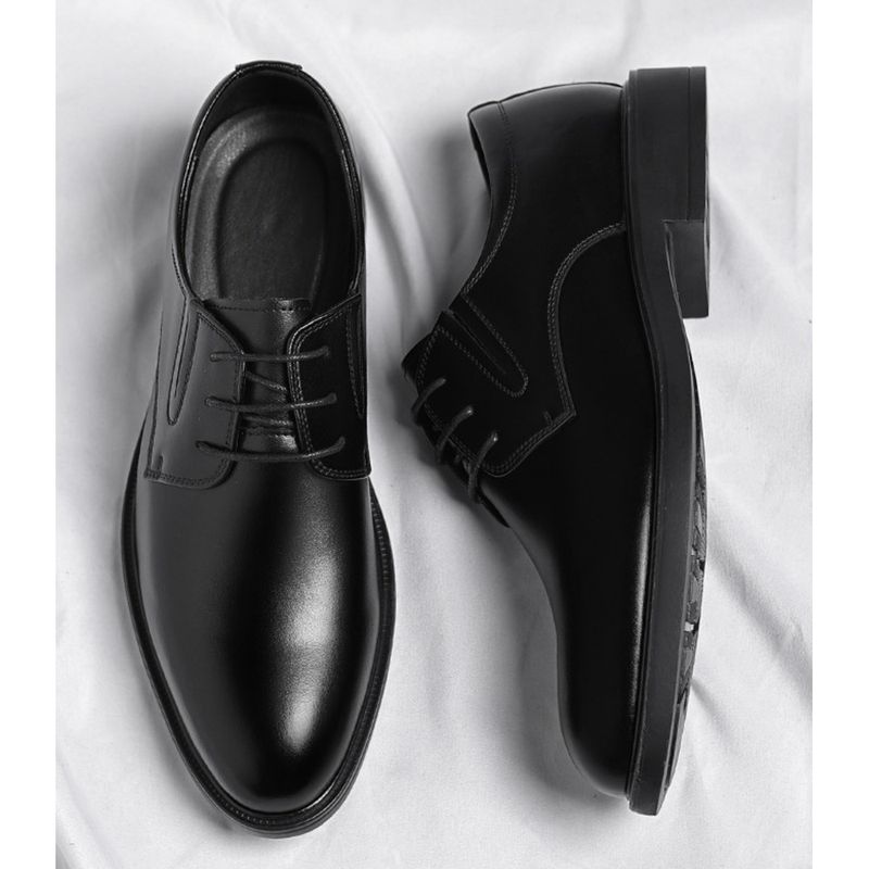 Derby en cuir de style britannique pour marié, chaussures d'affaires en cuir de vache pour hommes d'automne_voghion.com
