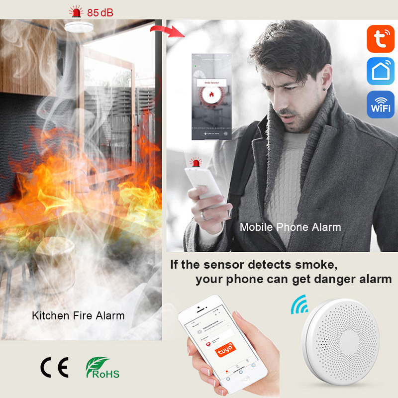 2 in 1 versie WiFi-functie Tuya en Smart Life Detector Sensor & koolmonoxide CO-gasdetector Brandalarm_voghion.com