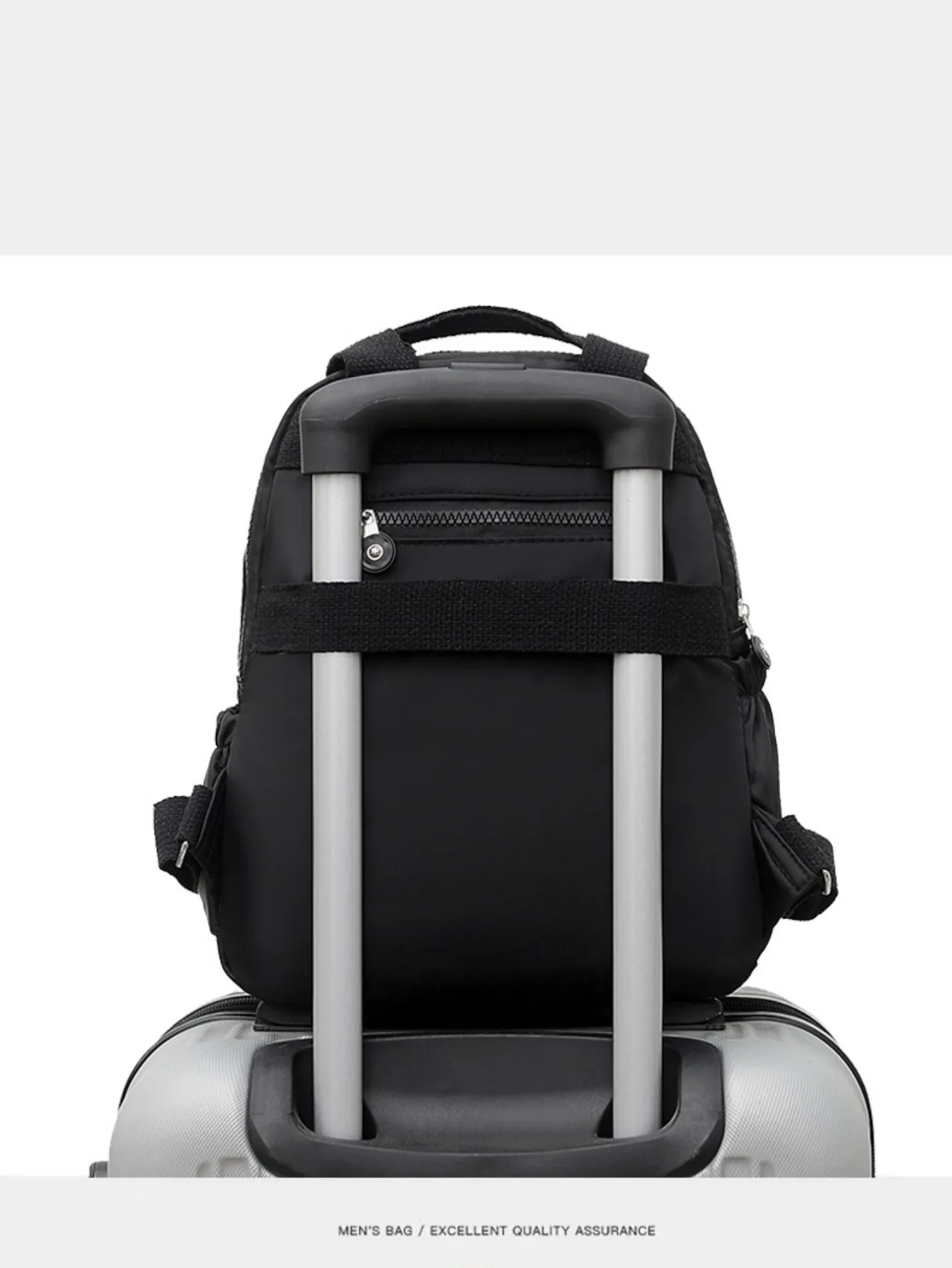 Solid Color Nylon Backpack, Lightweight Travel School Bag, Fashion Daypack For Work,Travel Bag Can Be Hung In Lage_voghion.com