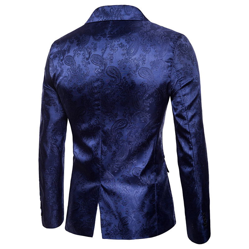 1 Plus Size Suit Court Style Hidden Pattern Design Fashion Single Button Slim Fit Men's Blazer_voghion.com
