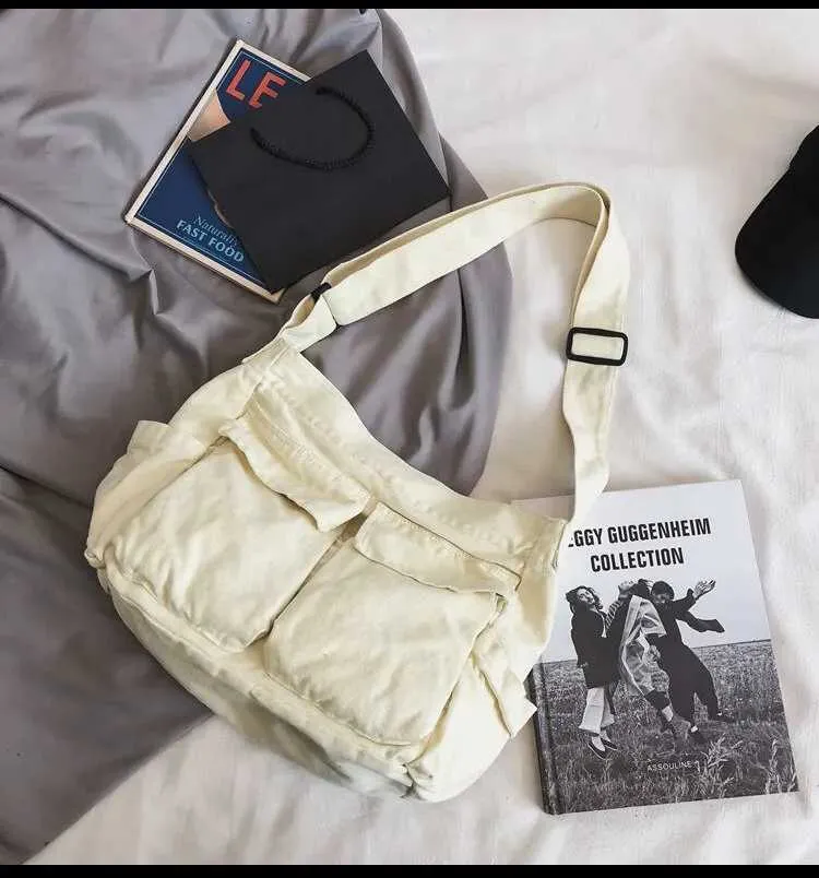 Borsa a tracolla vintage in tela da donna, per adolescenti, borsa a tracolla casual da donna, borsa a mano, borsa a tracolla C241022_voghion.com