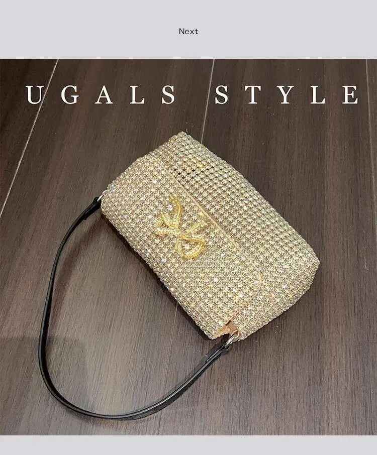 Crystal Rhies Dia Square Glitter Women Handbag Fashion Evening Wedding Party Clutch Purse Shoulder Bag Street Dressing_voghion.com