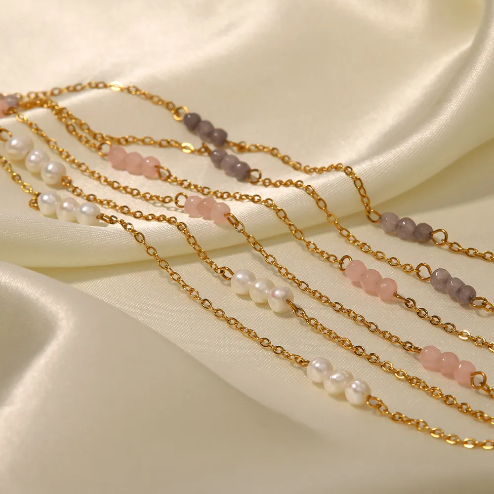 Goldene Perlenketten Halskette Für Damen Elegantes Schmuck Geschenk_voghion.com