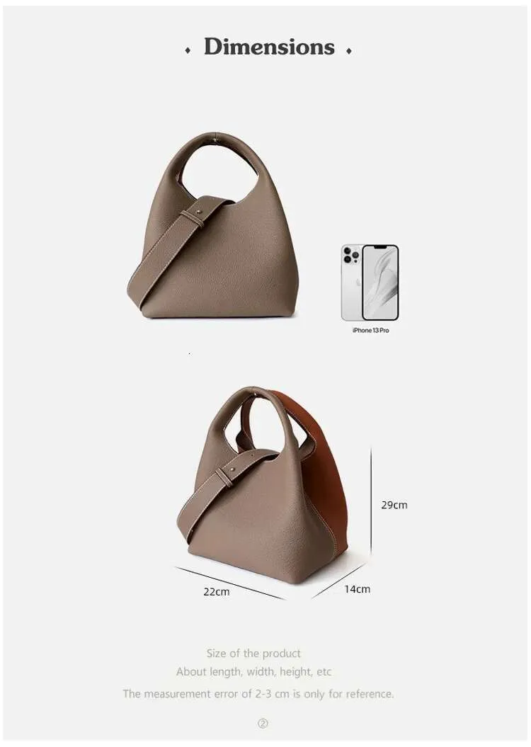 Small Real Leather Crossbody Bag, Versatile Designer Bucket Bag_voghion.com
