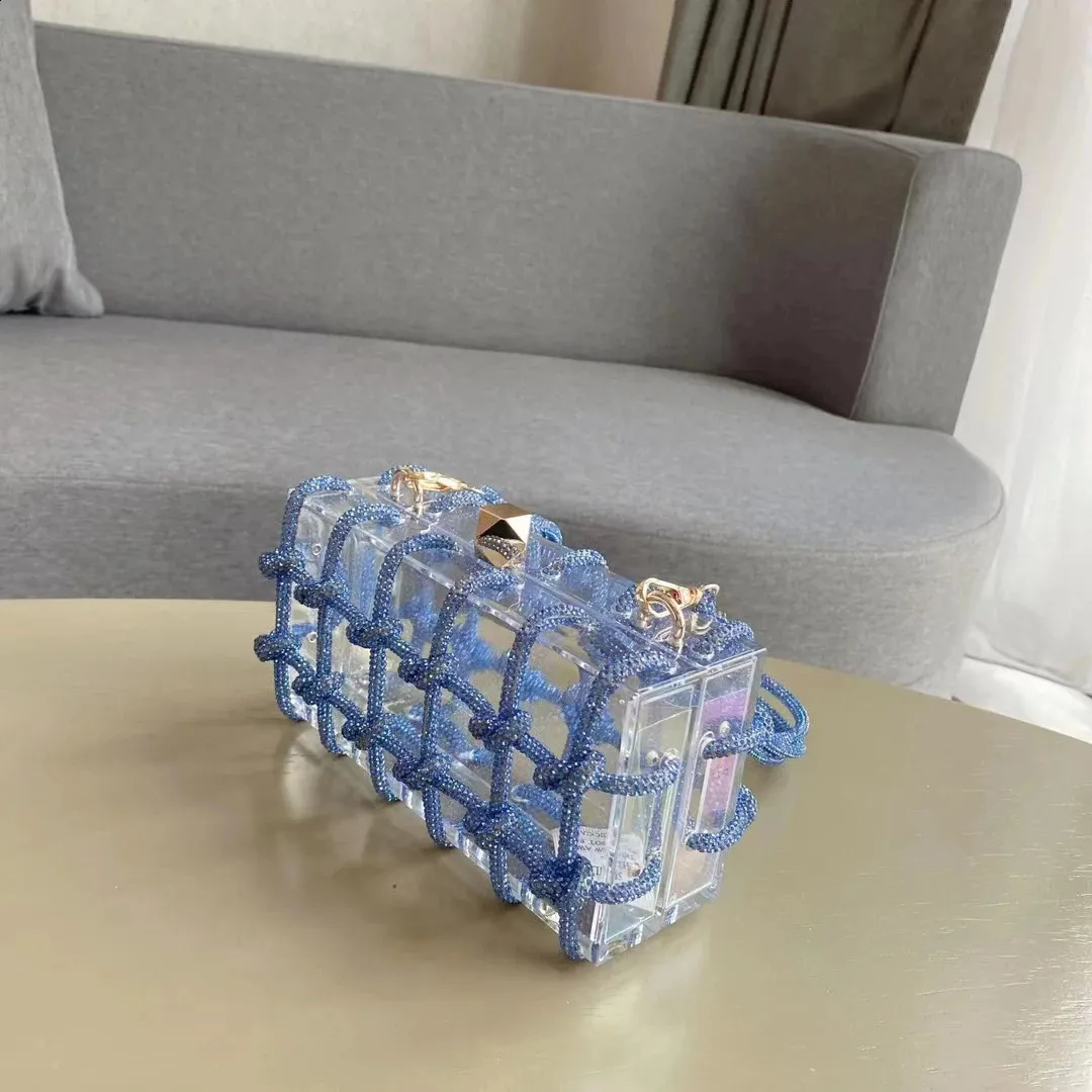 20 Colors Dia Clear Acrylic Box Evening Clutch Bags Women Woven Knotted Rope Rhie Purse And Handbags 240725_voghion.com
