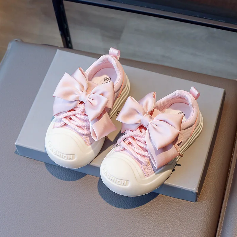 Girls Sport with Butterfly Knots Children Toddler Non-slip Thick Bottom Cutefeet Sneakers Kids Hook and Loop Casual_voghion.com