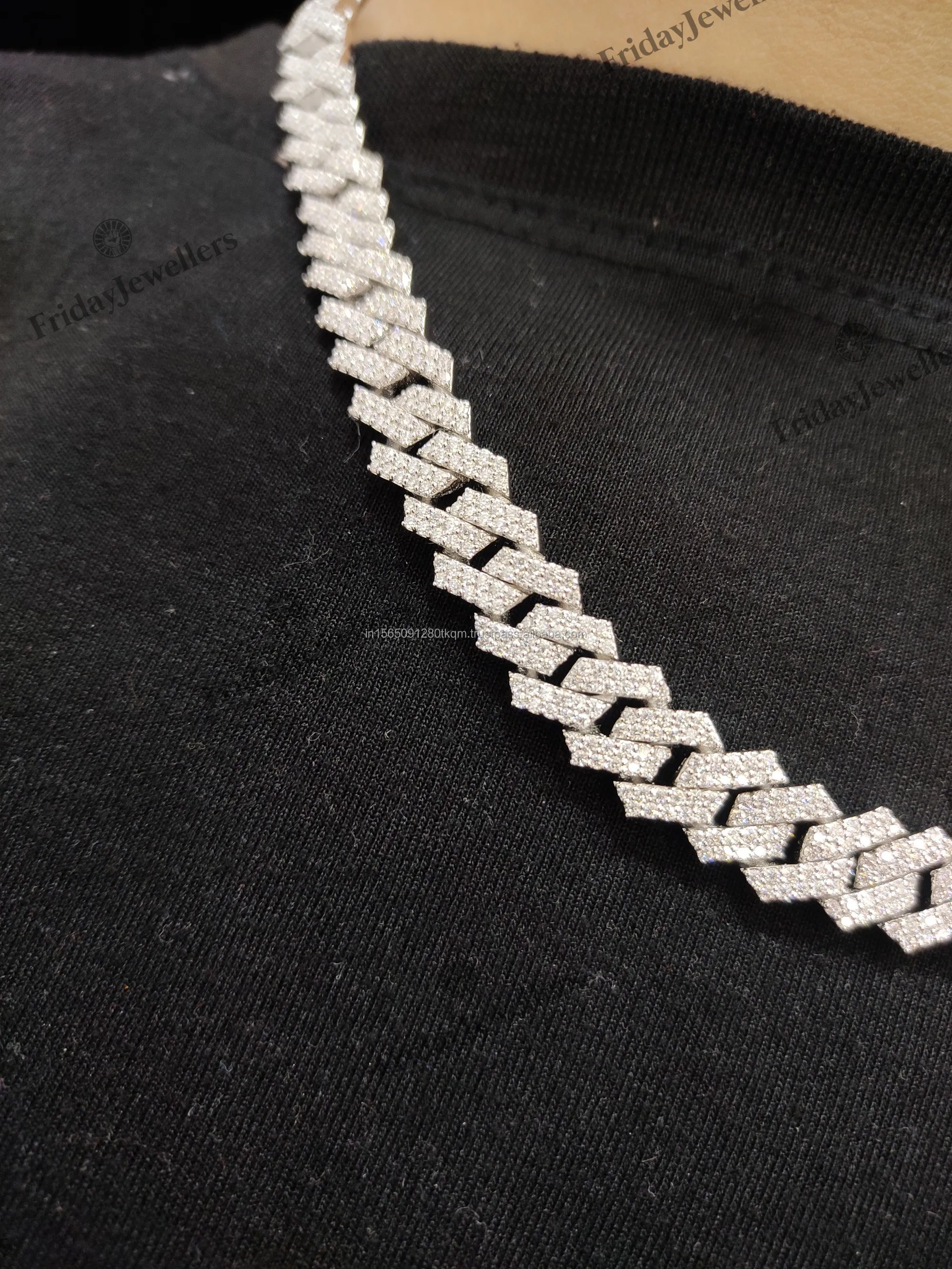 10 mm VVS Moissanit Diamant Hip Hop Miami Cuban Link Kette für Herren Hochzeitsschmuck erhältlich bei Export_voghion.com