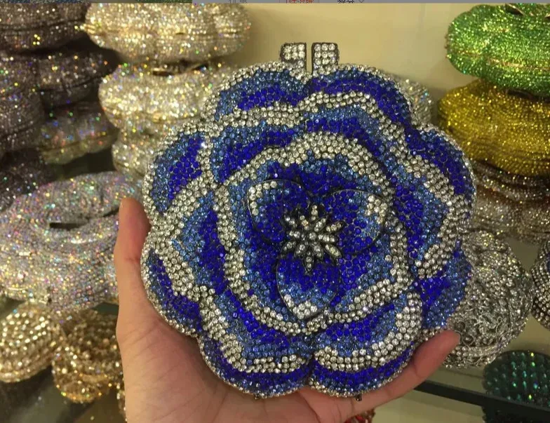 Multicolored Women Stones wer Clutch Purse Evening Bags Wedding Handbag Party Bridal Rhies Handbags Dia Minaudiere_voghion.com