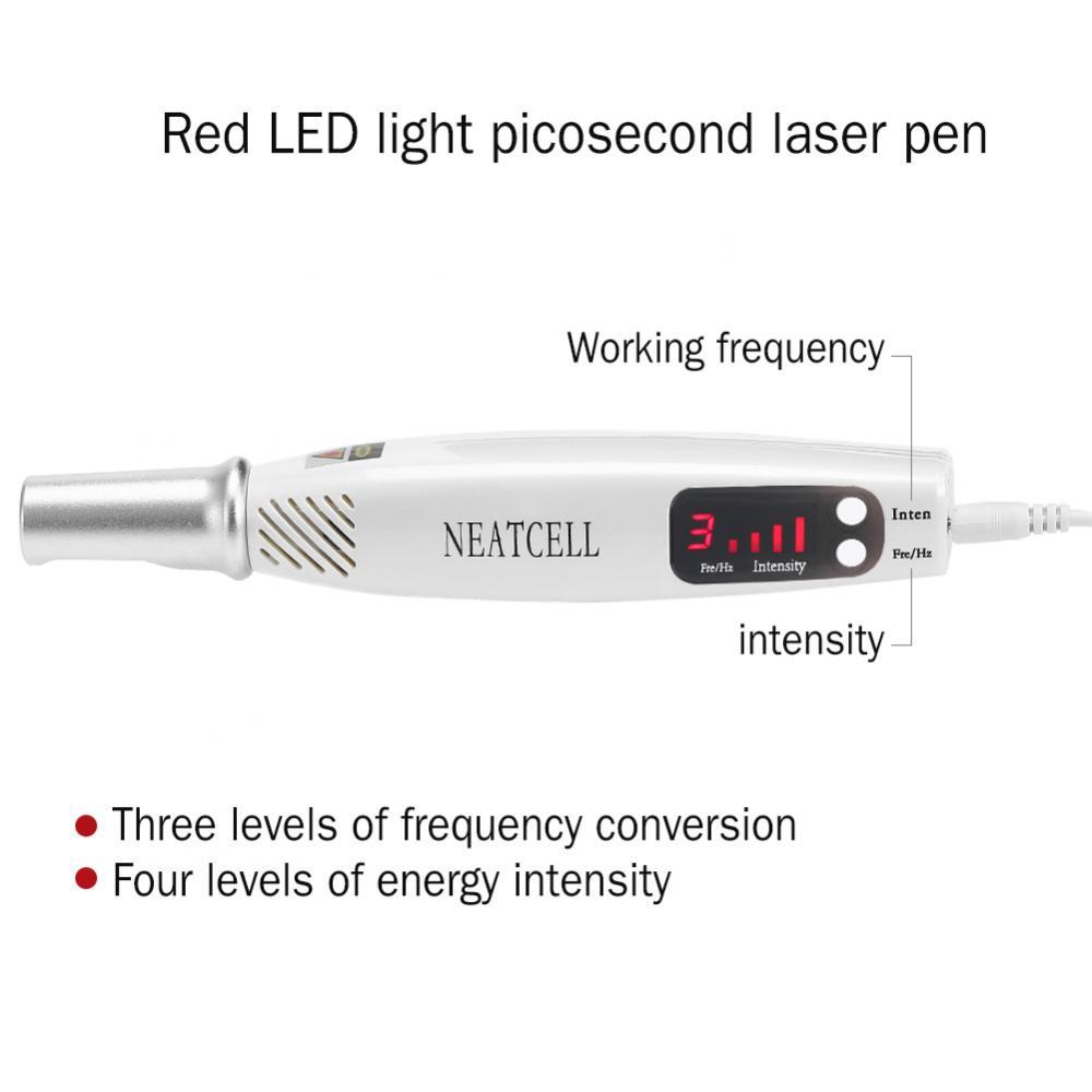 Håndheald Red Light Picosecond Laser Pen Ar Tatovering Fjernelse Melanin Dilute Device + Repair Set - intl_voghion.com