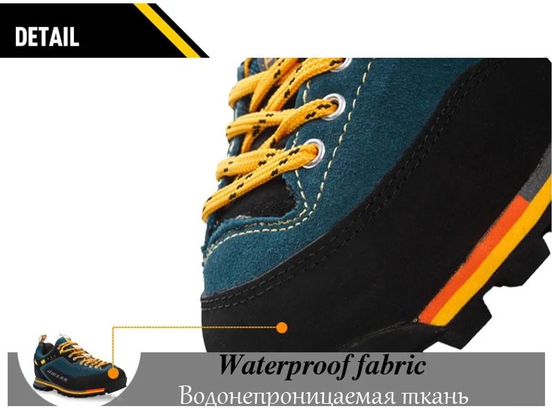 Waterproof Hiking Men's Climbing Shoes Anti-collision Fashion Outdoor Casual Lace-up Sneakers_voghion.com