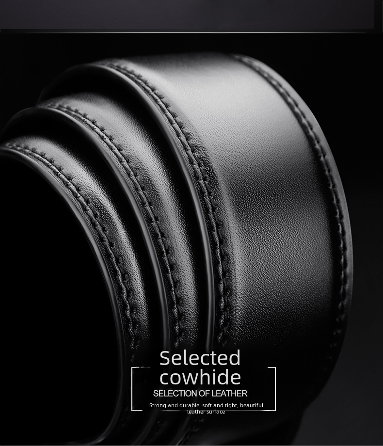 Cintura da uomo nuova 2024 con vera pelle e fibbia automatica in pelle di mucca per uomo casual business stile cintura coreana_voghion.com