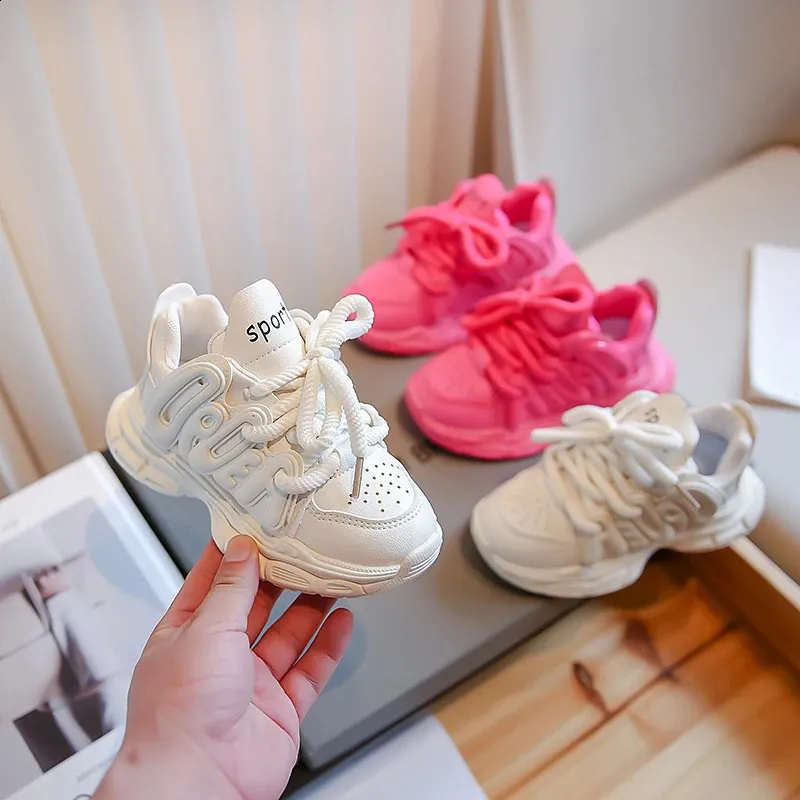 2023 New Girls Sports Simple Spring And Autumn Boys Rose Pink Cute Childrens Shoes Direct Transport Anti Slip 240912_voghion.com