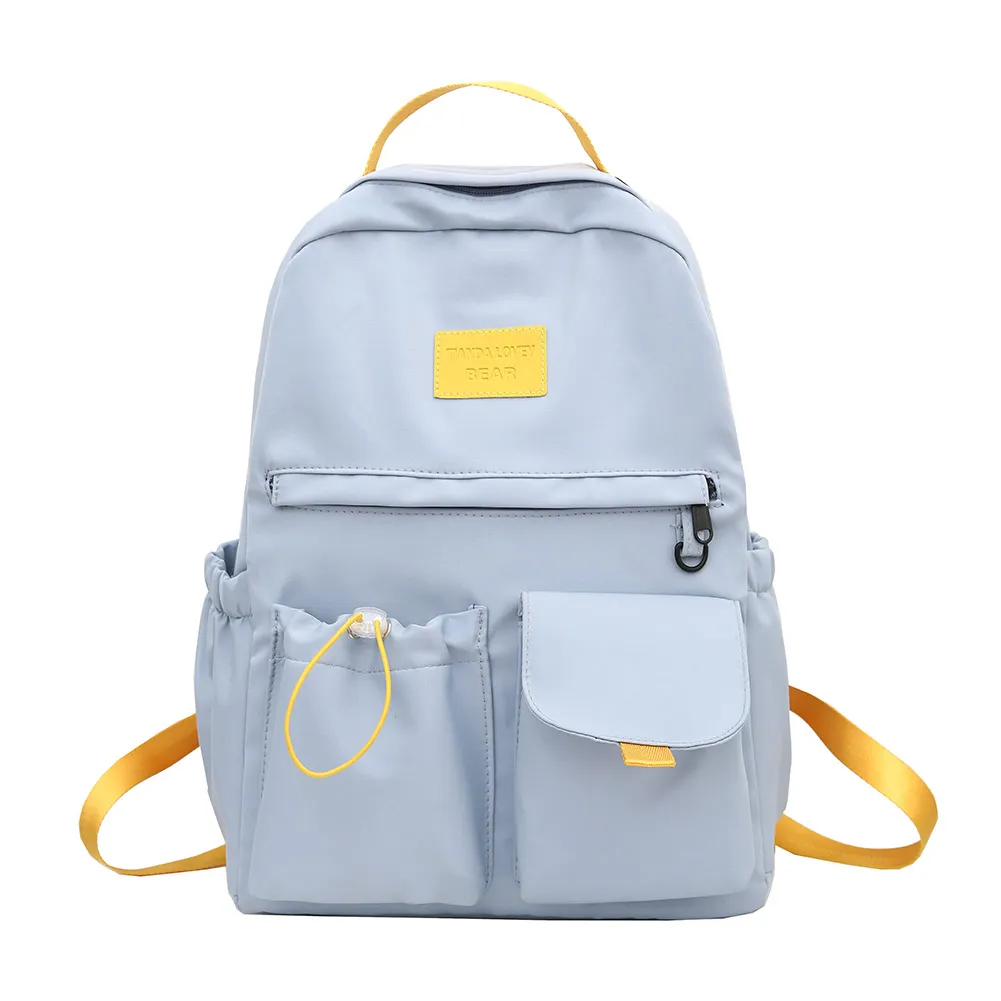 Zaino scolastico grande capacità, zaino da viaggio per studenti universitari, semplice zaino in nylon con tracolla, per ragazzi e ragazze, con cerniera._voghion.com