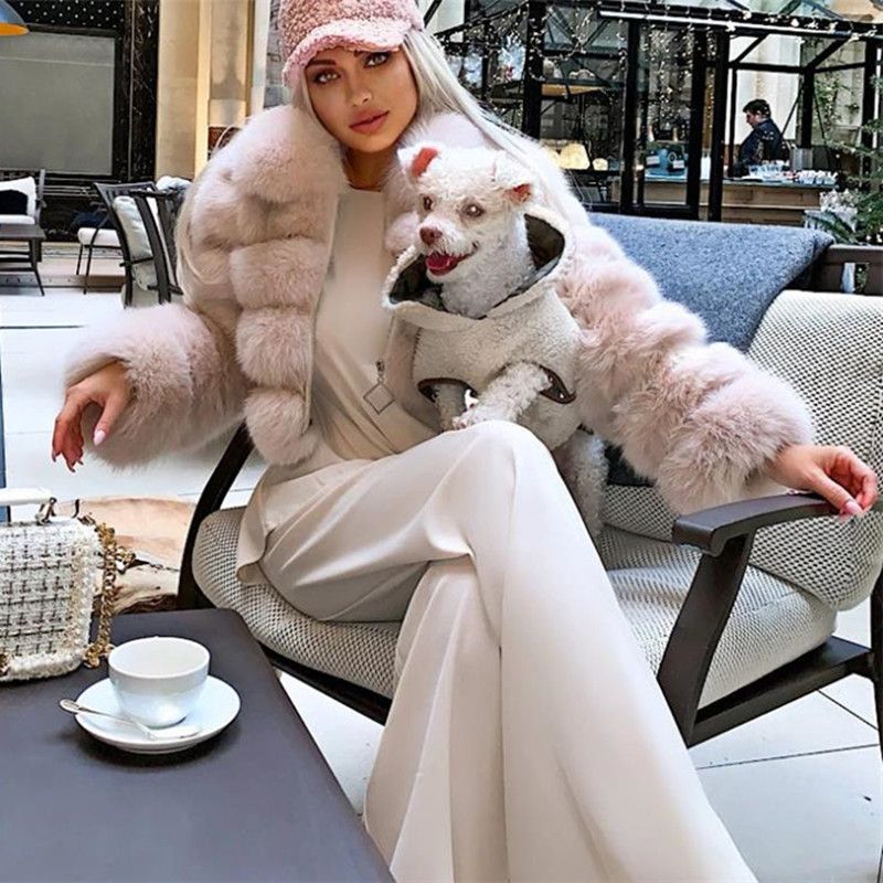 Vêtements pour femmes manches courtes en fourrure pour femmes automne et hiver hauts chauds manteau en peluche tendance_voghion.com