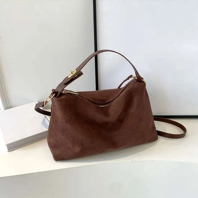 Borsa a tracolla in pelle scamosciata da donna, tracolla regolabile, hobo con tasca interna, pochette, borsa a mano con cerniera_voghion.com