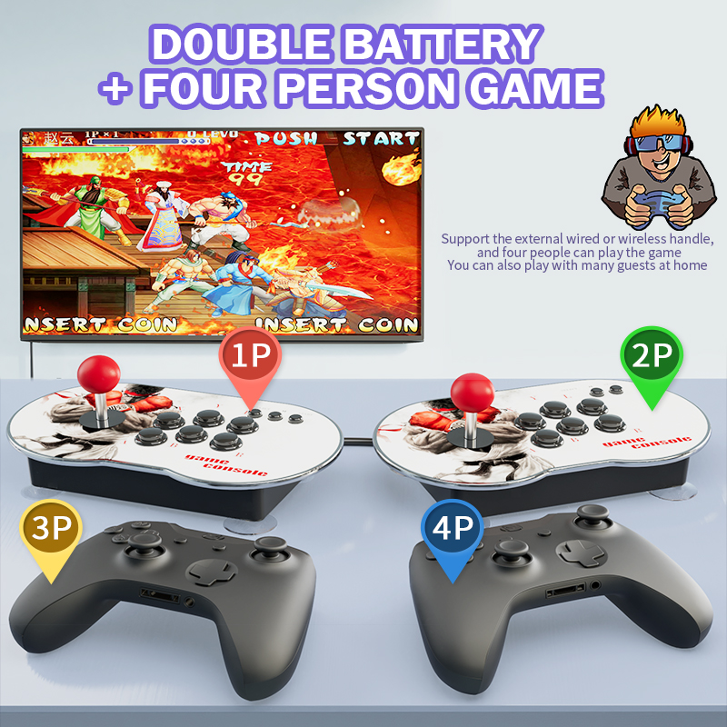 Video Game Consoles Dual Joystick Gameconsole 15000+ Classic Games Support 4 Player Familygame Game Stick With PS1/GB/CPS/SFC/FC_voghion.com