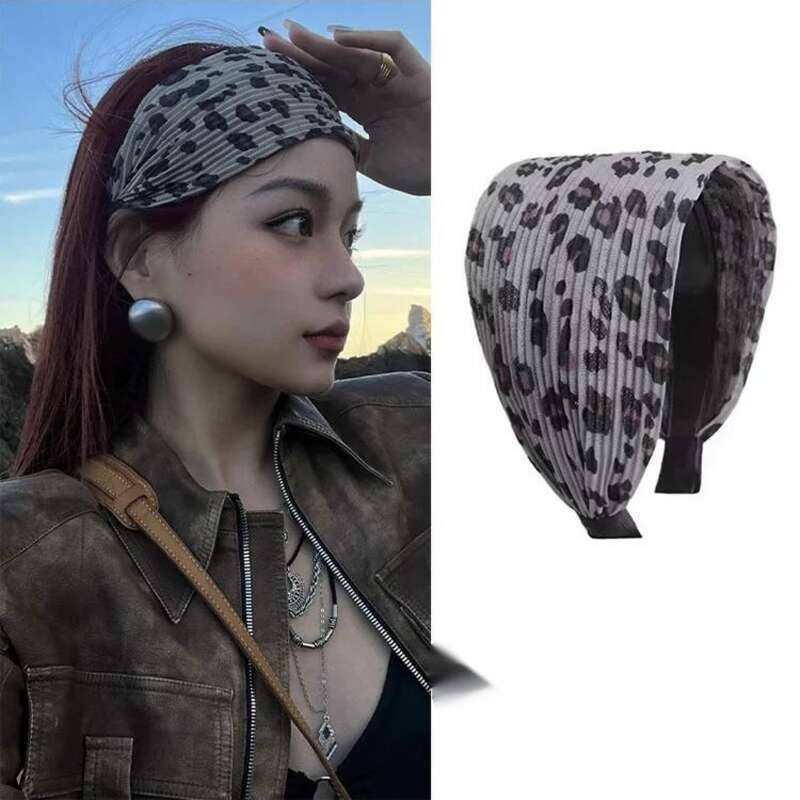 Gepunktetes Leoparden-haarband Mit Plissee Für Damen Herbst Winter_voghion.com