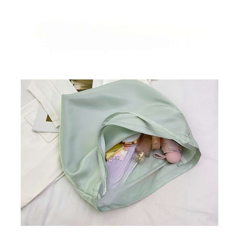 Korean Version Of The New Silk Double-sided Women's Handbag Design Shoulder Ins Casual Commuting Bucket Bag_voghion.com