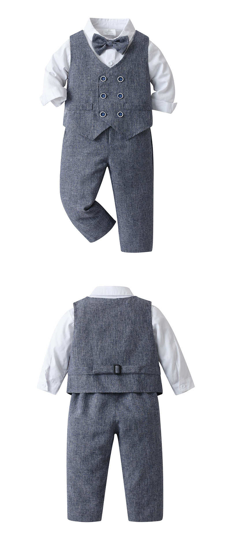 Mother&Kids Children's clothes Boys long-sleeved baby suit gentlemen vest three-piece children's suit_voghion.com