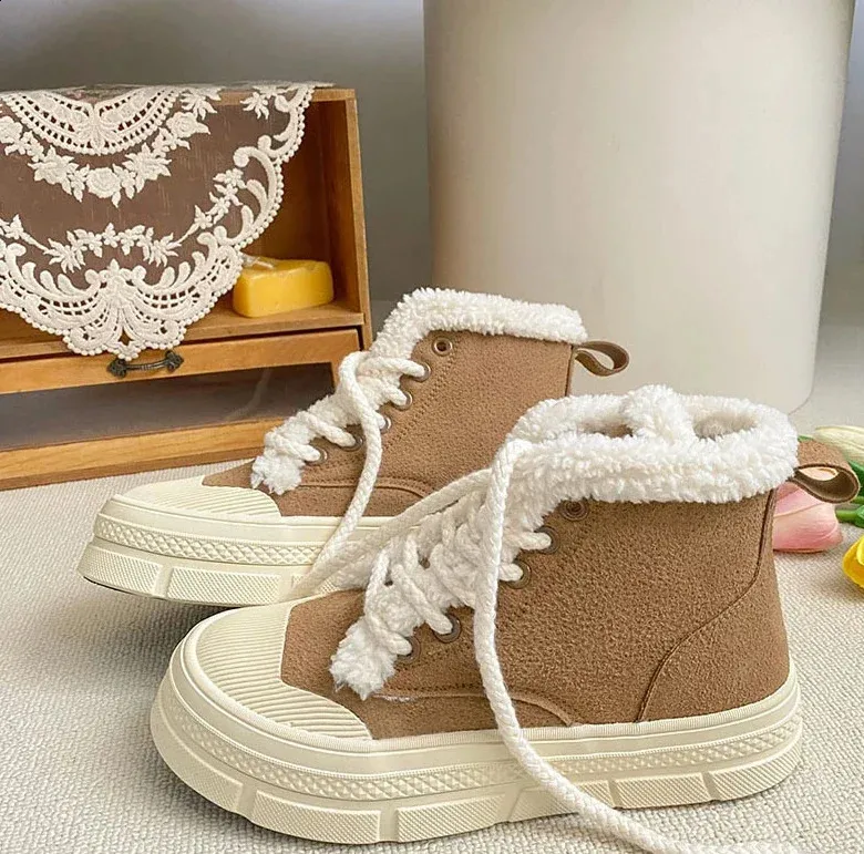 Stivali da neve con plateau donna stivaletti invernali lacci_voghion.com