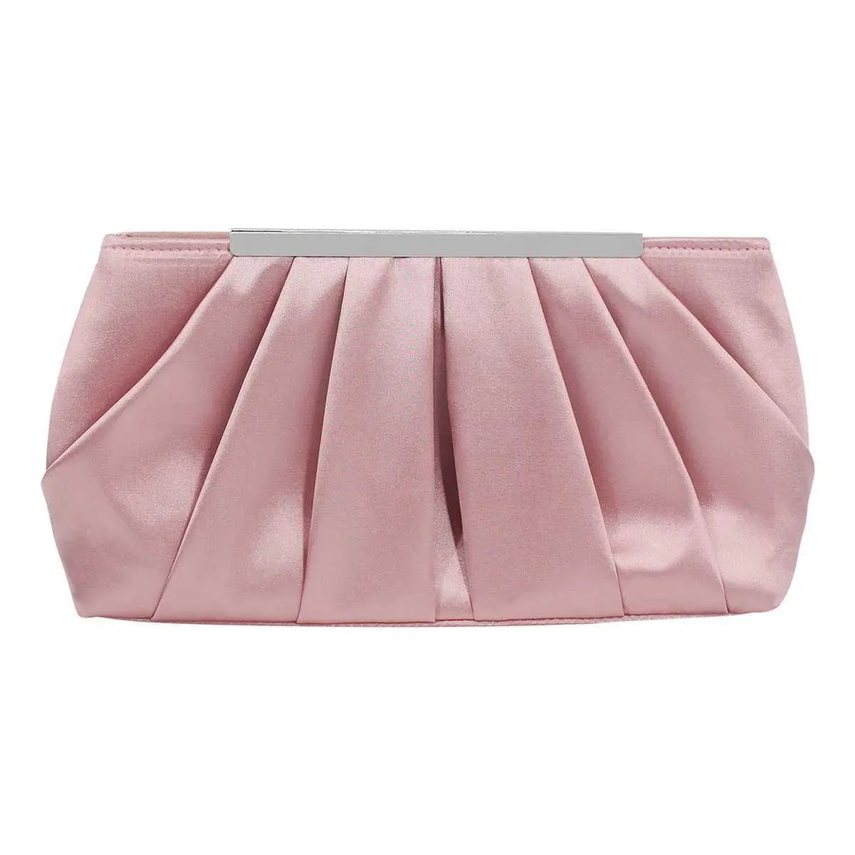 Borsa da sera semplice e ordinaria in poliestere di seta plissettata europea e americana, borsa da donna di grande capacità Y241019_voghion.com