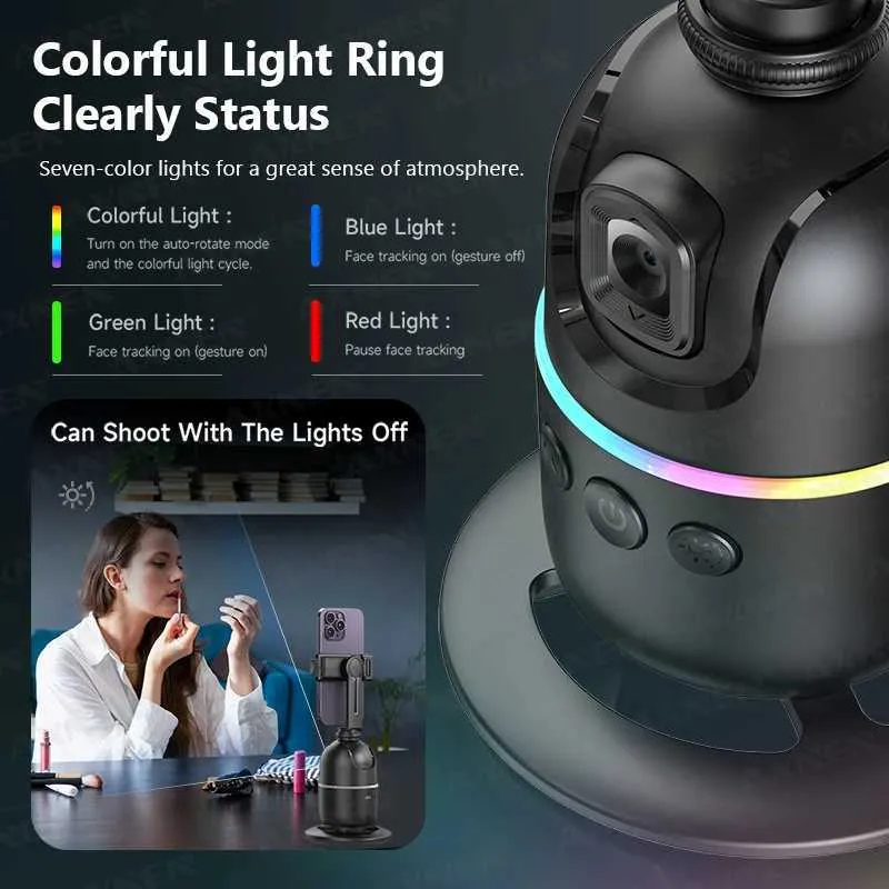 Stabilizers AXNEN P03 Stabilizer Mobile Phone AI 360 Follow Selfie Stand Face Tracking Desktop Gimbal For Cellphone And_voghion.com