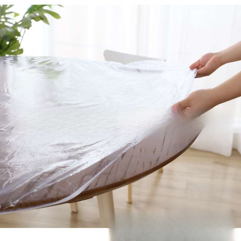 Thickened PVC With Waterproof Oilproof Transparent Elastic Table Cover Picnic Tablecloth_voghion.com
