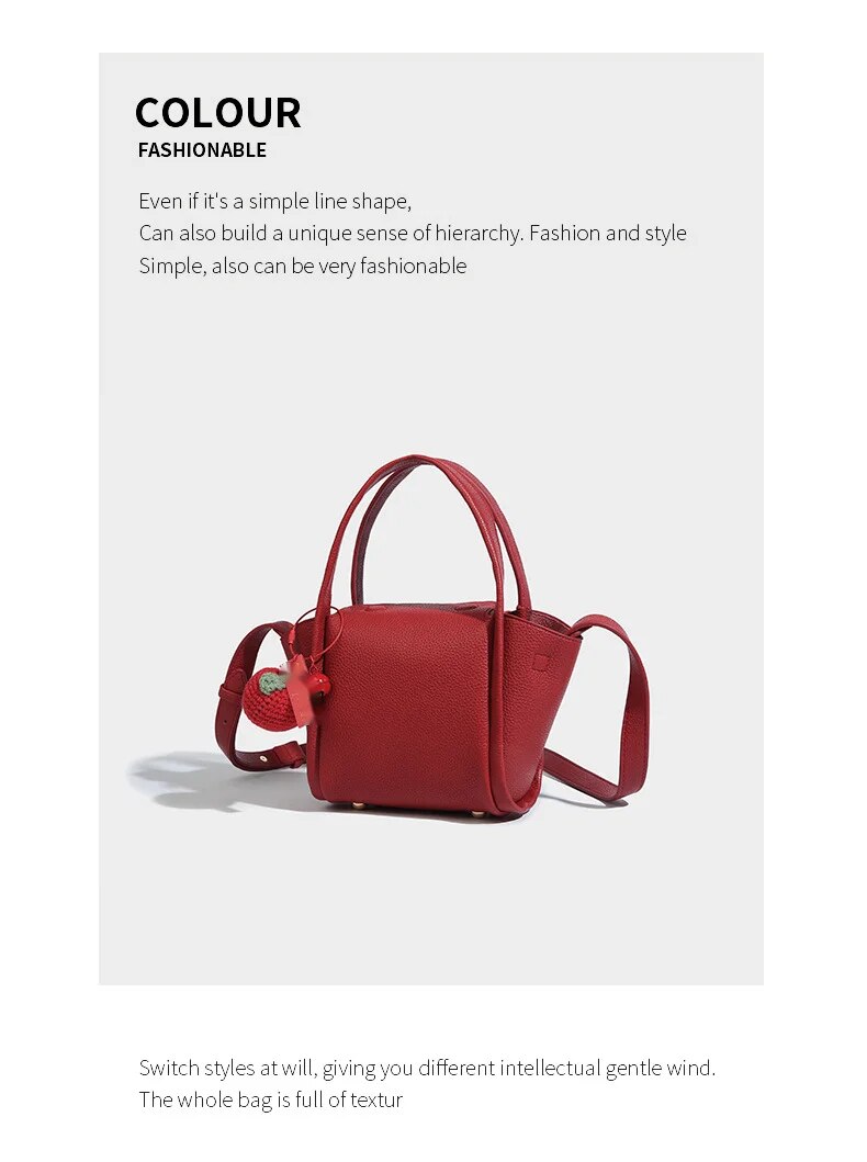 2024 Sommer Neue High-End-Textur Weiches Leder Gemüsekorb Einzigartige Handtasche, Umhängetasche mit einer Schulter_voghion.com