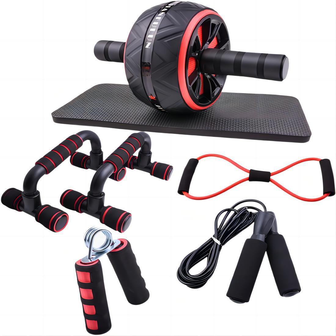 Abdominal Wheel 7 Piece Set Small Home Fitness Equipment Gripper Push Up Stand Abdominal Muscle Wheel Training Equipment