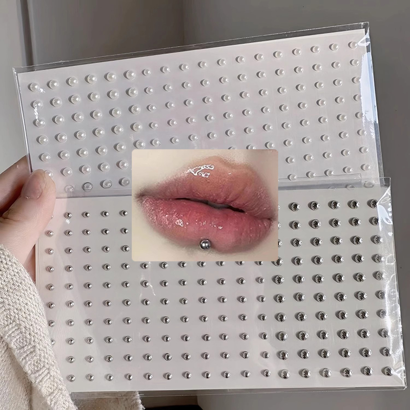 Sticker Fake Belly Eyebrow Lip Piercing Stud Non Piercied Earring Stud Set New Fake Nose Ring Piercing Jewelry Dermal Anchor Top