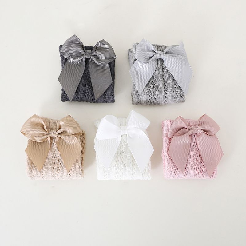 Neu Sommer Baby Knie Hohe Socken Kinder Mädchen Bogen Lange Socke Weiche Baumwolle Mesh Atmungsaktive Kinder_voghion.com
